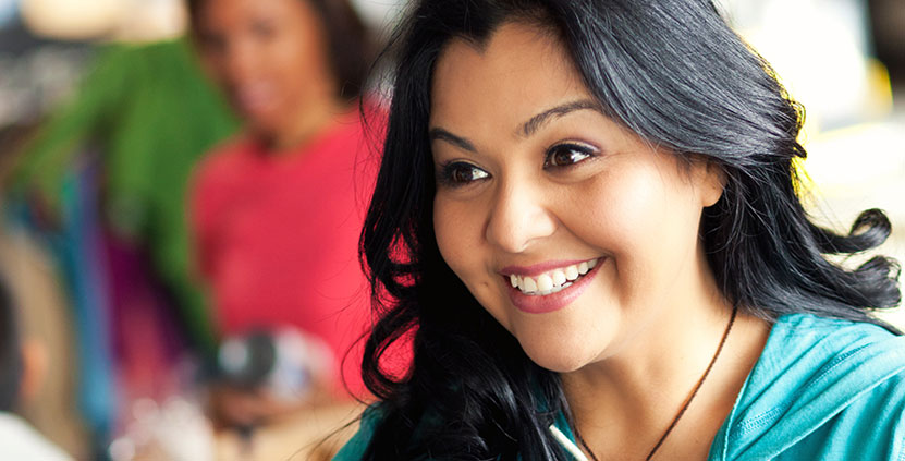 A woman sat in class